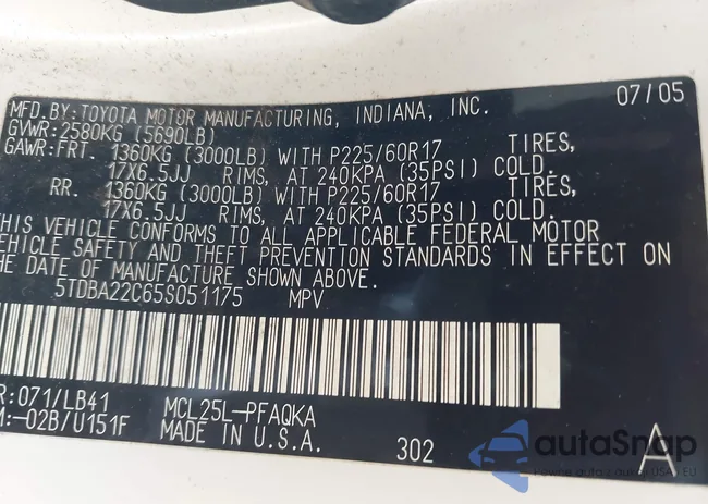 5TDBA22C65S051175: 44532481