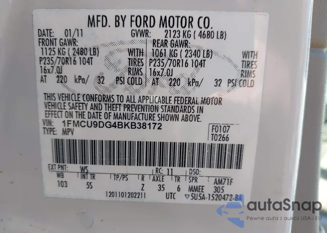 1FMCU9DG4BKB38172: 44533970