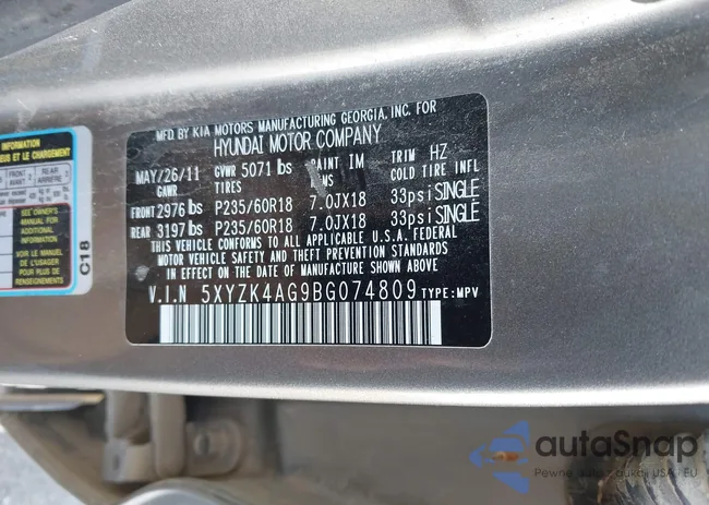 5XYZK4AG9BG074809: 44534021