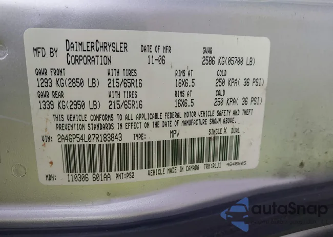 2A4GP54L07R183843: 44534035