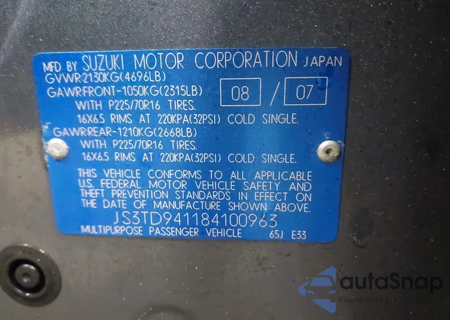 JS3TD941184100963: 44533438