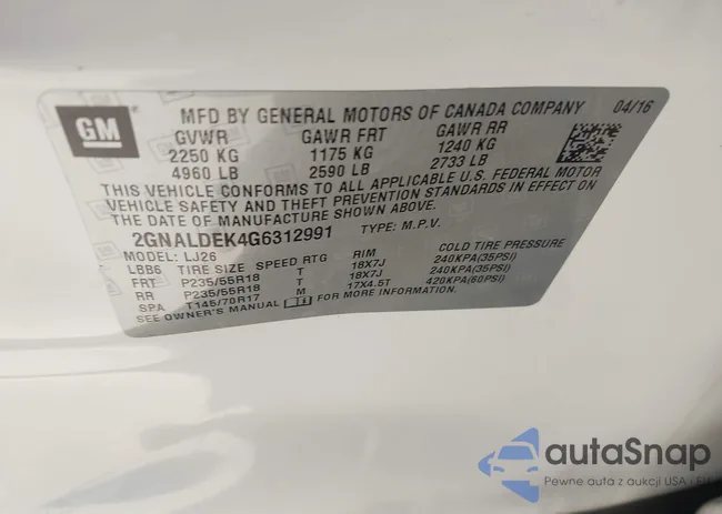 2GNALDEK4G6312991: 44533451