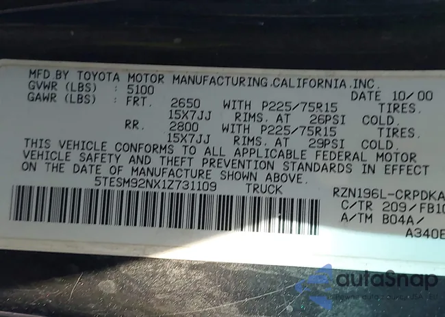 5TESM92NX1Z731109: 44534989