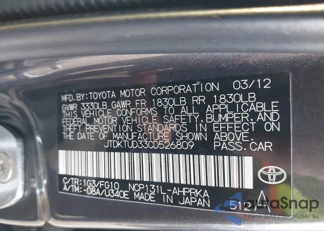 JTDKTUD33CD526809: 44535054