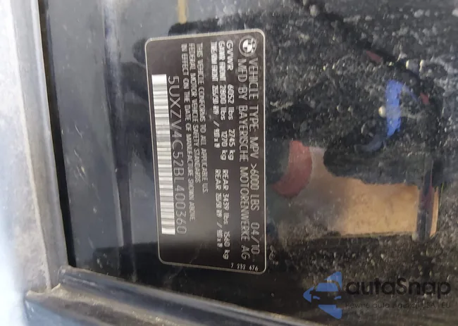 5UXZV4C52BL400360: 44535109