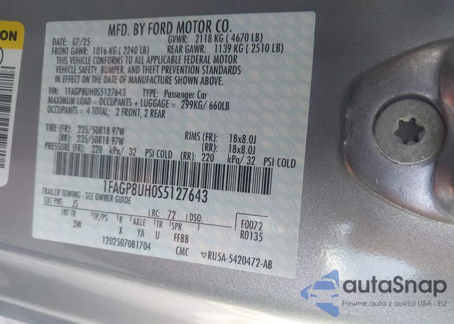 1FAGP8UH0S5127643: 44534221