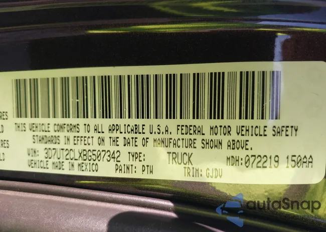 3D7UT2CLXBG507342: 44534583