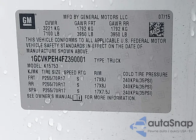 1GCVKPEH4FZ390001: 44535933