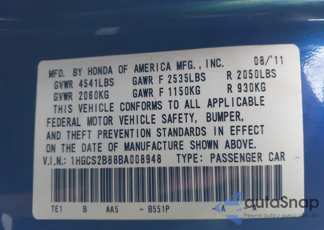 1HGCS2B88BA008948: 44536070