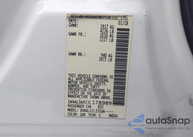 1N4AL3AP2JC178989: 44536080