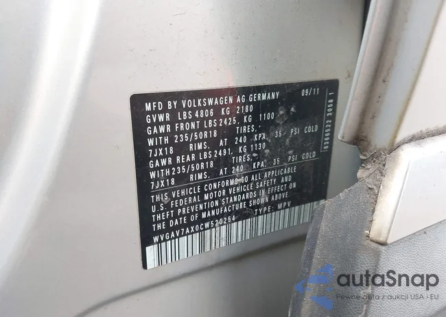 WVGAV7AX0CW520254: 44536084