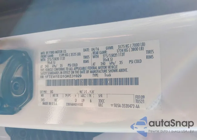 1FTEW1EG1GKE31929: 44535309