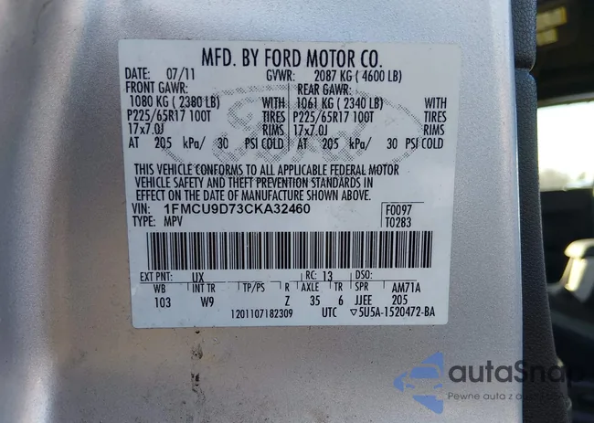 1FMCU9D73CKA32460: 44536732