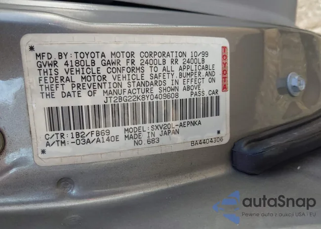 JT2BG22K8Y0409608: 44536899