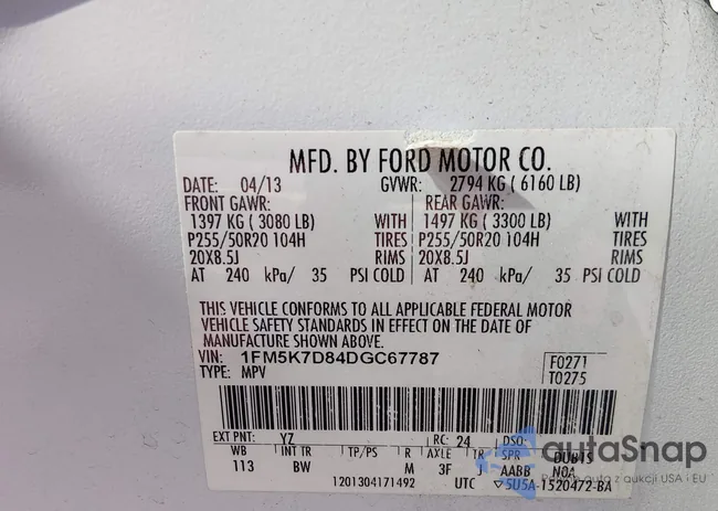 1FM5K7D84DGC67787: 44536983