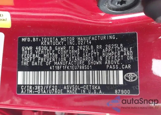 4T1BF1FK1EU788501: 44537063