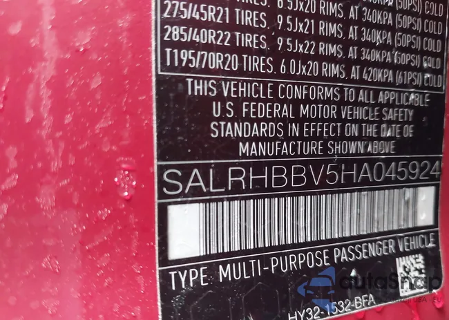 SALRHBBV5HA045924: 44537077