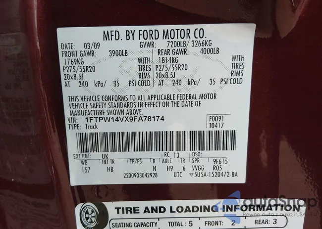 1FTPW14VX9FA78174: 44537097