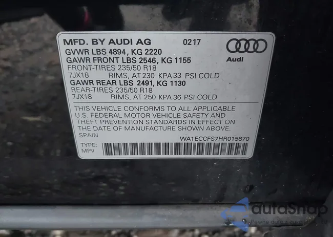 WA1ECCFS7HR015670: 44536342