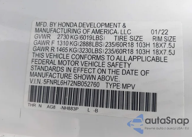 5FNRL6H72NB052760: 44536403