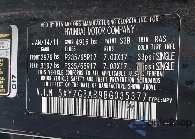 5XYZG3AB9BG035377: 44536491