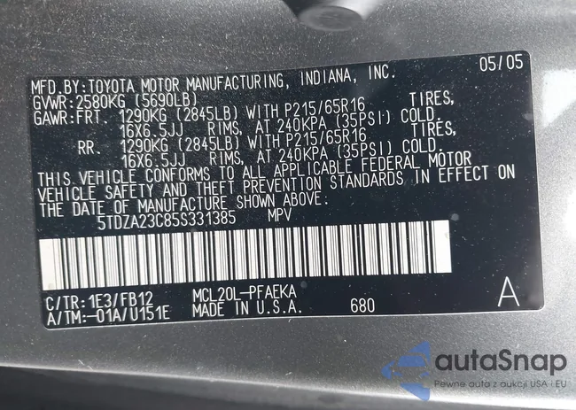 5TDZA23C85S331385: 44537799