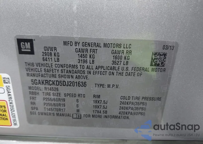 5GAKRCKD5DJ201636: 44537984