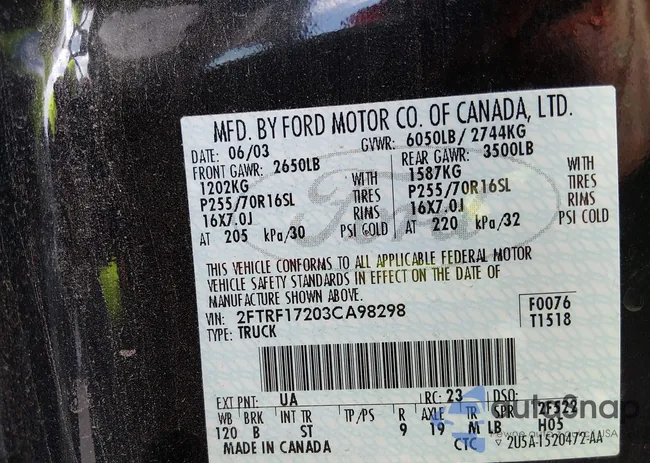 2FTRF17203CA98298: 44538081