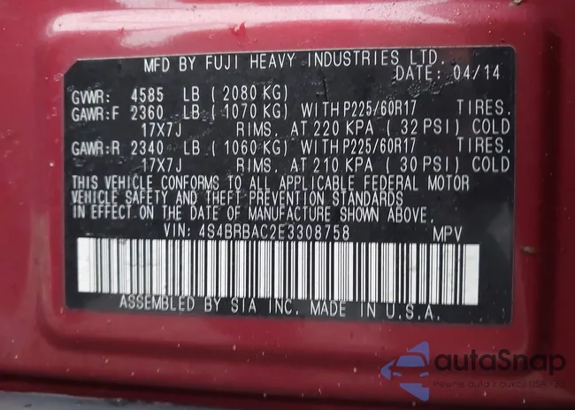 4S4BRBAC2E3308758: 44537438