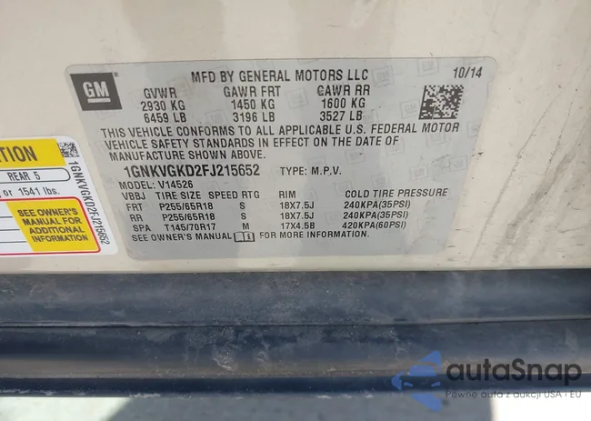 1GNKVGKD2FJ215652: 44537512