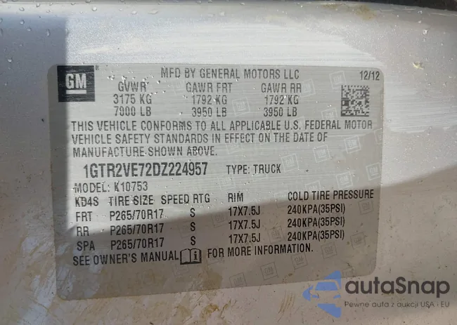 1GTR2VE72DZ224957: 44538603