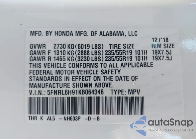 5FNRL6H91KB064346: 44538824