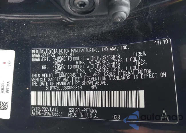 5TDYK3DC3BS095849: 44538501