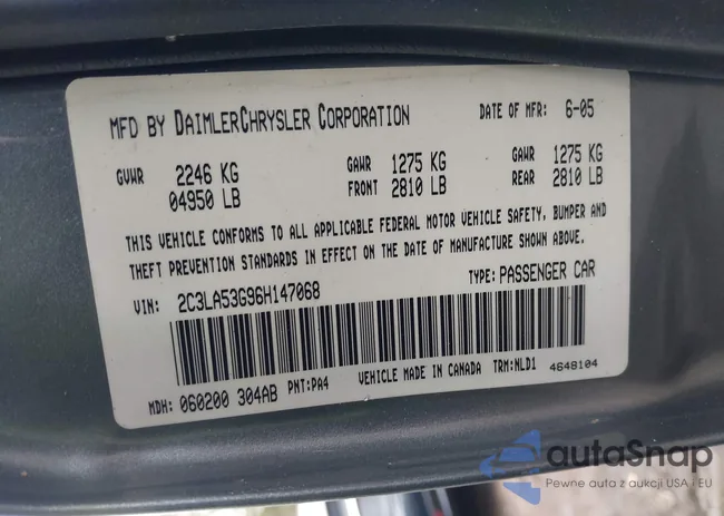 2C3LA53G96H147068: 44539650