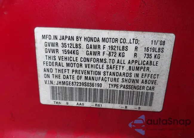 JHMGE87239S036190: 44539762