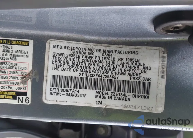 2T1LR32E64C298627: 44539805