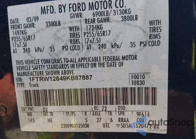 1FTRW12849KB87887: 44539875