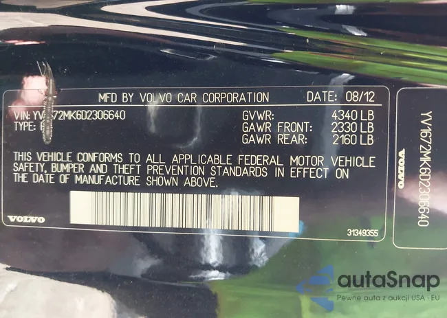 YV1672MK6D2306640: 44540116