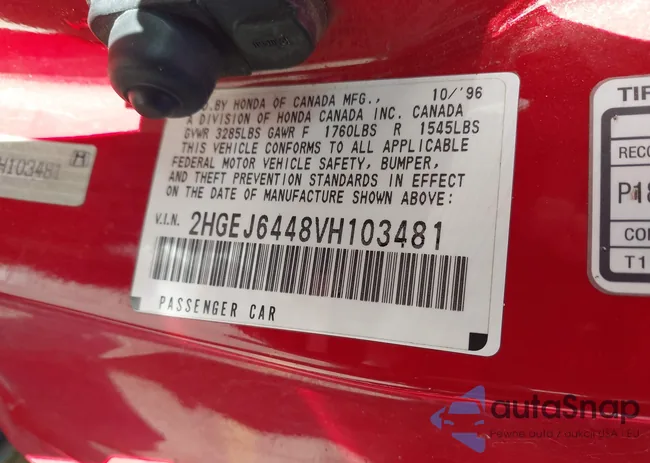 2HGEJ6448VH103481: 44539419