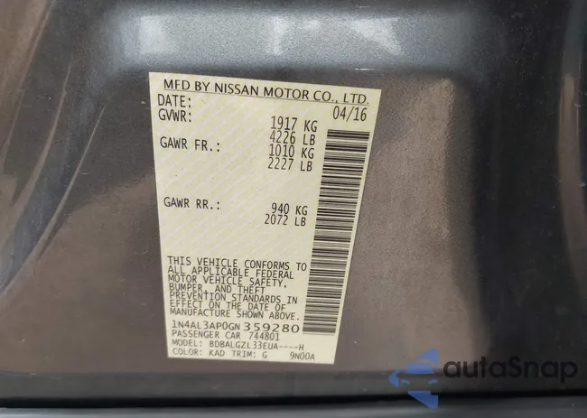 1N4AL3AP0GN359280: 44540589