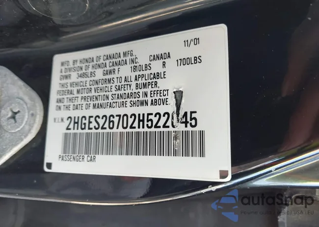 2HGES26702H522045: 44540899