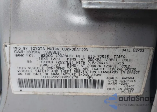 JTEHH20V936090278: 44540976