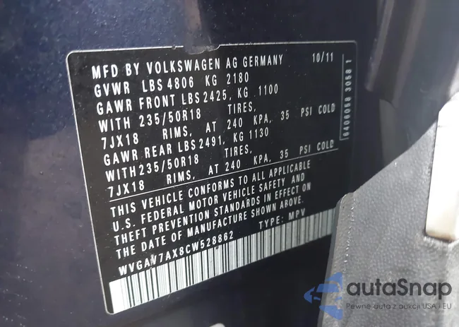 WVGAV7AX8CW528862: 44541022