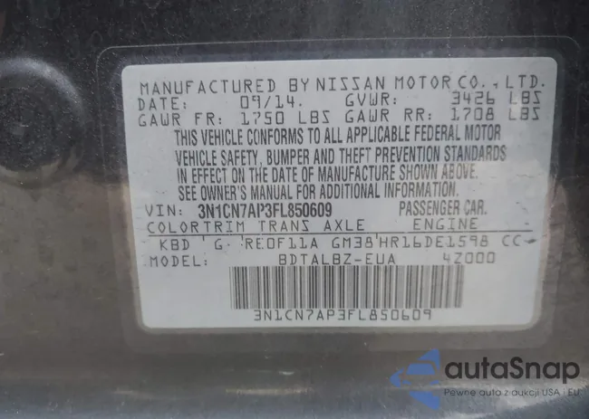 3N1CN7AP3FL850609: 44540220