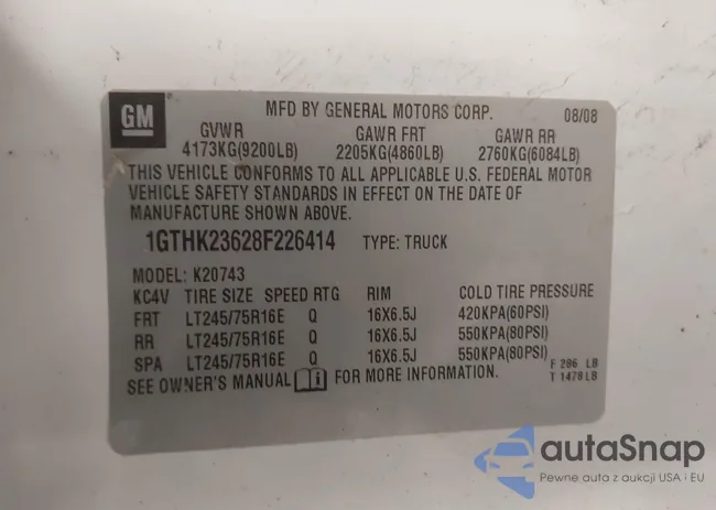 1GTHK23628F226414: 44540258