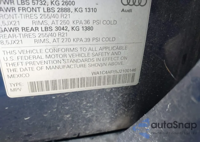 WA1C4AFY5J2100146: 44540403