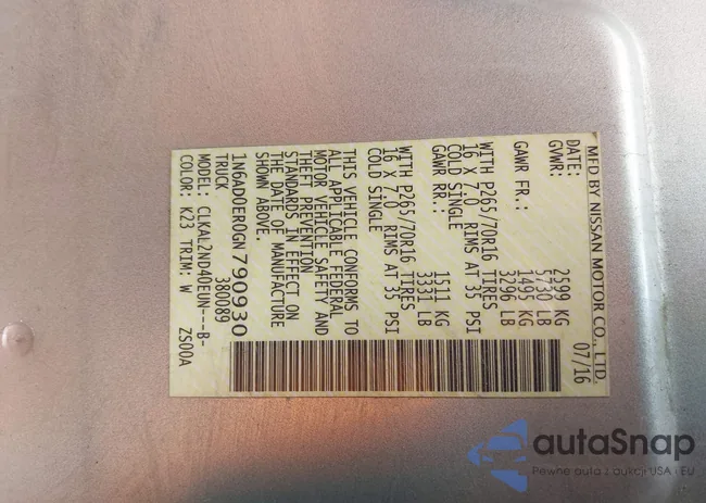 1N6AD0ER0GN790930: 44541658