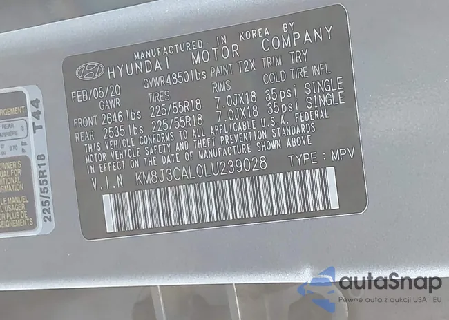 KM8J3CAL0LU239028: 44541678