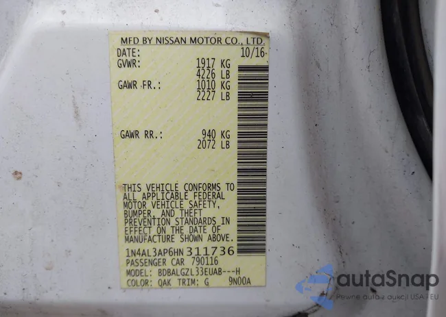 1N4AL3AP6HN311736: 44541778