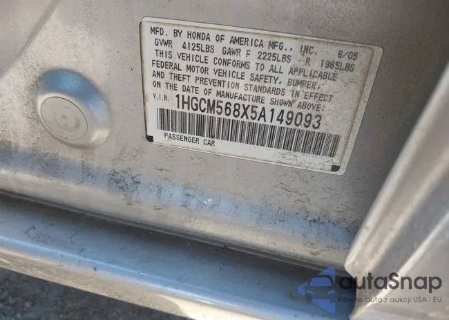 1HGCM568X5A149093: 44542025